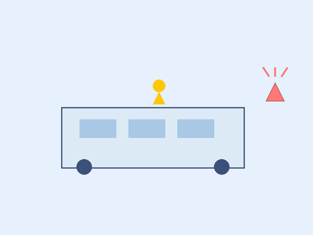 Ilustración de caravana con un pin de GPS y símbolo de alarma, representando un sistema de seguridad