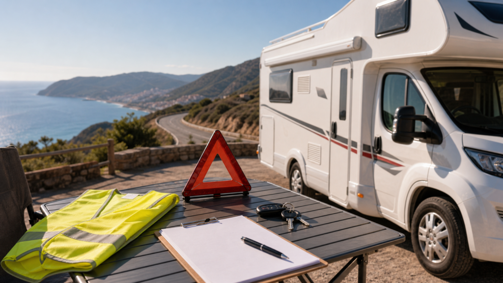 Autocaravana con llaves y documentos para comparar seguro