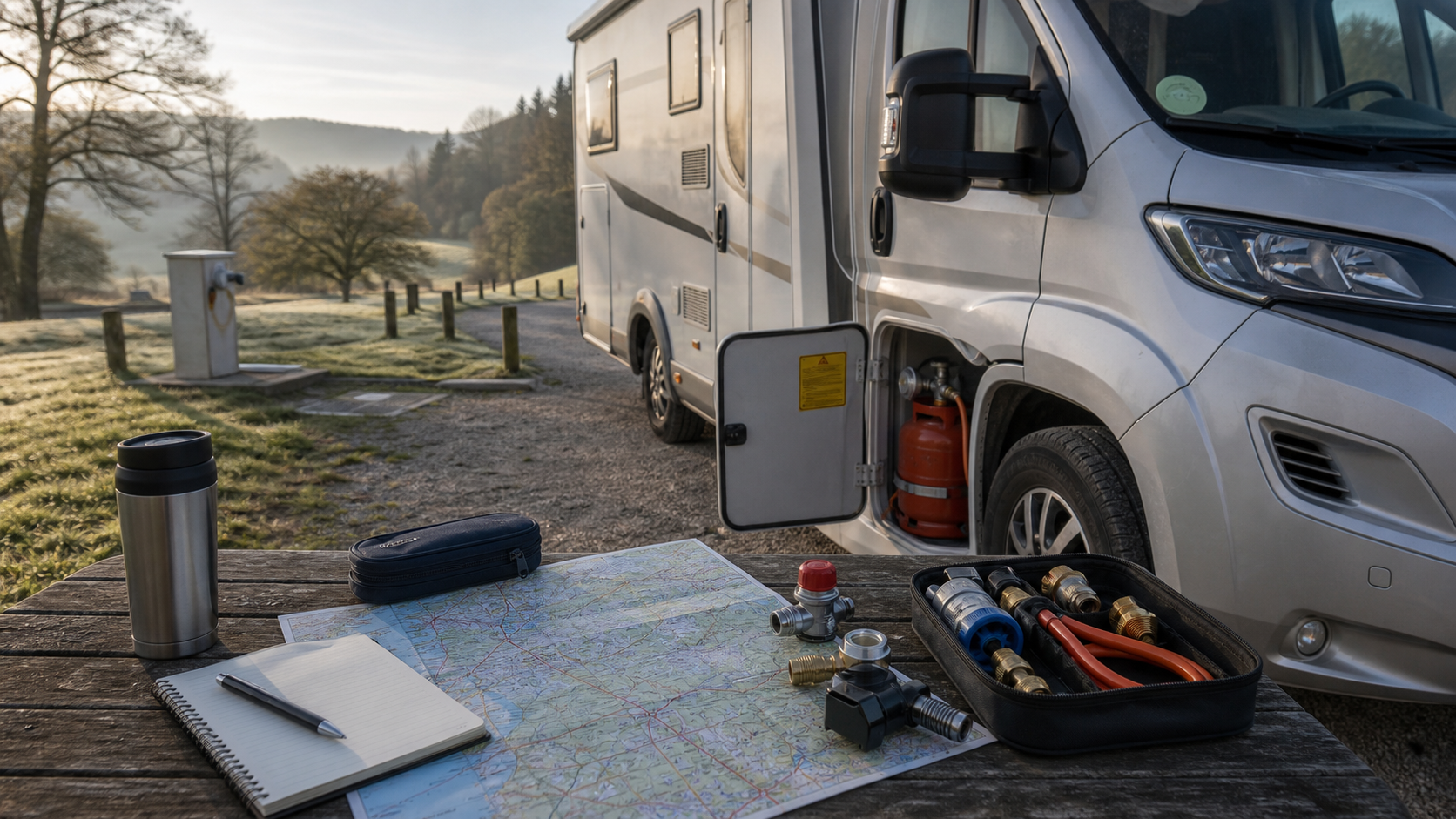 Área francesa para autocaravana con revisión de gas, peajes y Crit Air